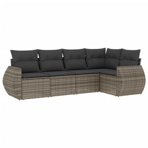 Conjunto de Sofás Modulares Grandes de Ratán PE Gris para Jardín, Colección Premium de Muebles Modulares para Exteriores - Product Image 2