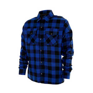 Chemise en flanelle à manches longues pour homme, bleu noir, décontractée, boutonnée, 100% coton, logo personnalisé, streetwear classique, respirante, séchage rapide, printemps - Product Image 2