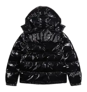 Hete Verkoop Glanzende Dikke Warme Winter Cropped Donsjack Plus Size Streetwear Klassieke Rits Up Vrouwen Trapstar Puffer Jack