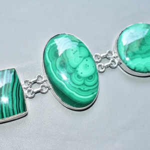 Premium Grade Malachite Bracelet Silver Plated Malachite Bracelets Jewelry - Product Image 1