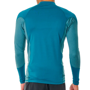 <b>Men</b> Rash Guard <b>Compression</b> Jacket OEM ODM Custom Manufacturer UV Protection Swim Surf Wear Front Logo Polyester <b>Men</b> Rash Guard - Product Image 5
