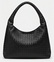 Sac fourre-tout hobo en cuir tressé pour femme avec pochette et chaînes, style preppy vintage, sac à bandoulière de luxe personnalisé, vente en gros directe usine