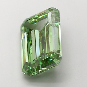 Diamant de laboratoire de 5,00 carats, taille émeraude, vert vif fantaisie, clarté SI1, polissage excellent, pierre précieuse non montée - Product Image 2