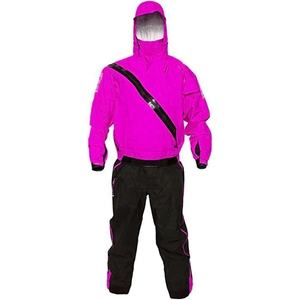 Men's Pink <b>Waterproof</b> Breathable Rainwear Suit with Hood and Black Trim for Workwear Use - Product Image 6