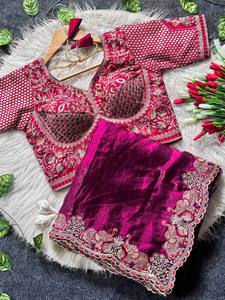 Sari Festivo Elegante para Mujer, para Bodas y Fiestas, Ropa Tradicional Étnica con Tela Premium y Aspecto Elegante - Product Image 1