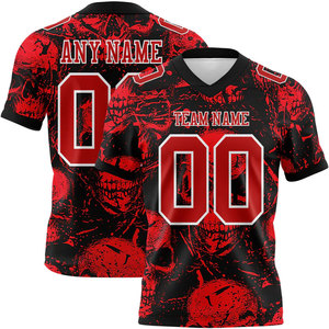 Camiseta de Fútbol Americano Personalizada con Estampado Completo, Cuello en V, Manga Corta, Unisex, Transpirable, de Poliéster, Nombre del Equipo, Cualquier Nombre, Número 00 - Product Image 4