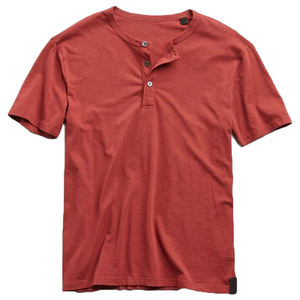 Camisetas de hombre con botones, bloques de color, cuello redondo, algodón orgánico suave, estilo streetwear, ropa de verano. - Product Image 1