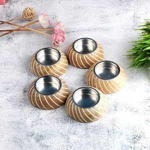 Porte-bougie chauffe-plat en céramique et porcelaine avec couvercle, 1 couleur, pot rond gaufré pour la décoration intérieure et Noël - Product Image 4