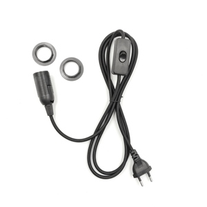 Cable de alimentación trenzado de tela <span class=keywords><strong>con</strong></span> <span class=keywords><strong>enchufe</strong></span> europeo, interruptor de botón 303, cable <span class=keywords><strong>con</strong></span> <span class=keywords><strong>enchufe</strong></span>, portalámparas E14, cable <span class=keywords><strong>con</strong></span> <span class=keywords><strong>enchufe</strong></span> de doble anillo, portalámparas - Product Image 4