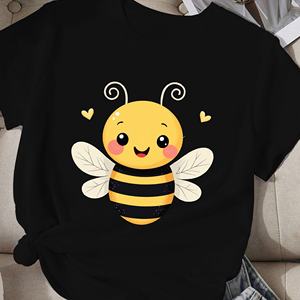 เสื้อยืดผู้หญิงลายการ์ตูนผึ้งน่ารัก - Product Image 2