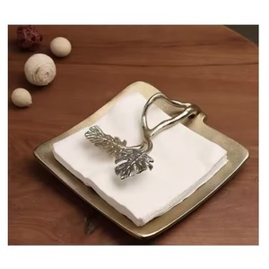 Porte-serviettes en papier de qualité supérieure, nouveau design, en laiton lesté, en forme de feuille, fabriqué en Inde, à prix compétitif - Product Image 6