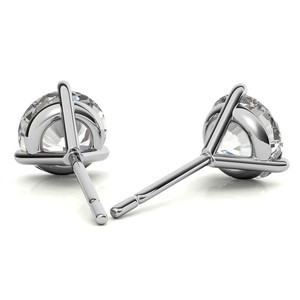 Pendientes de diamantes cultivados en laboratorio en oro blanco de 18k para eventos de lujo, pendientes de diamantes cultivados en laboratorio redondos tipo Martini para mujer - Product Image 4