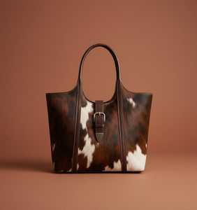 Bolso Tote de Piel con Pelo, Diseño de Moda, Logotipo Personalizado, Servicio OEM, Bolsos de Mano Suaves, Bolsos Tote con Pelo en Blanco y Negro para Mujer - Product Image 6