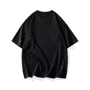 Blank 100% Cotton Rhine stone Tshirt Custom <b>Logo</b> Oversize Cotton T Shirt for Man Oversized Crew Neck Blank Tee - Product Image 2