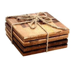 Natural Wooden Coasters Set for Cups Mugs Glasses and Bottles Reusable <b>Table</b> <b>Protectors</b> for Dining <b>Table</b> Coffee <b>Table</b> Office - Product Image 5