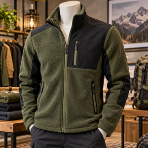 Men Puller <b>Fleece</b> <b>Zipper</b> Jacket Featuring Lightweight <b>Fleece</b> Material Regular Fit Secure Zip Closure Stand Collar Comfortable - Product Image 1