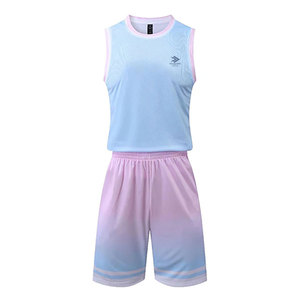 New Custom Design High Quality Printed Men Basketball Uniform Breathable Quick Dry Mesh Fabric V-neck Wholesale Price - Product Image 1