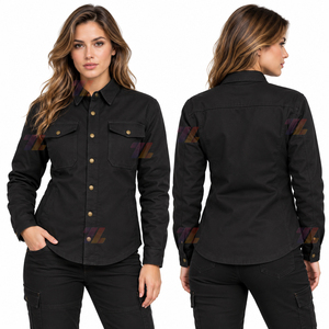 Camisa Casual de Motociclista para Mujer, Ligera, de Algodón, Textil, Protectora, Ropa de Verano para Conducir, para Desplazamientos Diarios, Viajes y Turismo - Product Image 2
