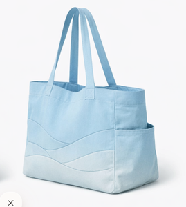 Sacs fourre-tout en coton personnalisés en gros, sacs à main en coton vierge pour femmes, sacs de plage en toile avec poche décorative - Product Image 4