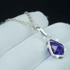 จี้แทนซาไนต์สองสีสไตล์มินิมอล สร้อยคอเงินแท้ 925 ของขวัญเซอร์ไพรส์ประจำเดือนธันวาคม - Product Image 3