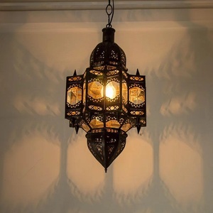 Handmade Brass Moroccan Style Hanging <b>Lantern</b> <b>Candle</b> Holder Outdoor Garden Home Decoration - Product Image 2