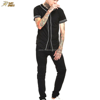Camiseta de Béisbol Personalizada para Hombre con Estampado de Letras, 100% Poliéster, Anti-UV y de Secado Rápido, Sublimación Negra, Precio Económico