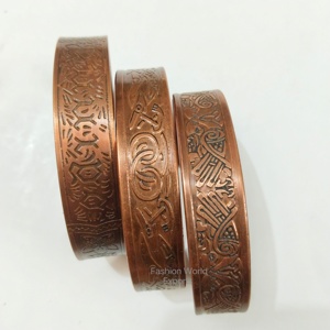 ชุดกำไลข้อมือทองแดงบริสุทธิ์3ชิ้นทำมือมีสไตล์น้ำหนักเบาและสวมใส่สบายสำหรับสวมใส่ในชีวิตประจำวัน - Product Image 1