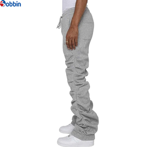 Pantalones deportivos de hombre de última tendencia, personalizados, estilo apilado, acampanados, de cintura media, estilo hip hop, pantalones de chándal acampanados. - Product Image 6