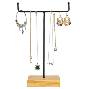Elegant T Bar Jewelry Organizer Stand With Anti Slip Base Necklace <b>Bracelet</b> Holder Compact Display For Clutter Free Vanity Setup - Product Image 4