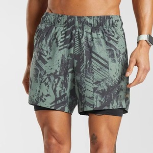 <b>Men</b> Plant Pattern Swim <b>Trunks</b> Quick Dry Spandex Polyester Shorts Regular Fit Printed Knitted Design - Product Image 1