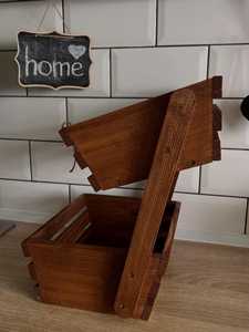 Modern Eco-Friendly Wooden <b>Storage</b> <b>Basket</b> <b>with</b> Strong Handles Organizer for <b>Shelves</b> Cabinets and Countertops - Product Image 3