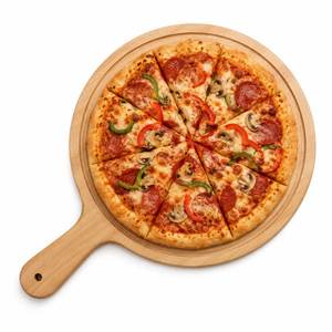 Planche à découper ronde en bois naturel avec surface durable pour la découpe et la préparation des aliments en cuisine - Product Image 1