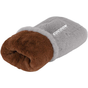 Gray Fuzzy Sports <b>Hand</b> <b>Warmer</b> Pouch Durable Winter Sports Support Thermal Fleece Muff Sleeve Adjustable Belt Football Outdoor - Product Image 2