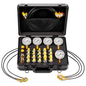 Kit de Prueba de Presión Hidráulica para Construcción, 5 Manómetros, 20 Acoplamientos, 4 Qu, 150/900/2300/6000/9000 PSI (10/60/160/400/600 - Product Image 1