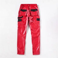 Pantalon en cuir véritable de qualité supérieure pour homme, en cuir de vachette véritable, style motard, coupe droite, avec empiècements, logo personnalisé, OEM, vente en gros