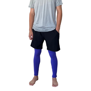 Manchons de compression pour jambes de baseball unisexe bleu marine de haute qualité, respirants, en mélange de spandex, à enfiler, pour le soutien contre les gonflements, toutes saisons - Product Image 4