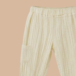 <b>Cot</b> & Candy Organic Muslin Short Sleeve Henley T-Shirt with Lounge Pant <b>Set</b> Summer Breeze Collection - Product Image 4