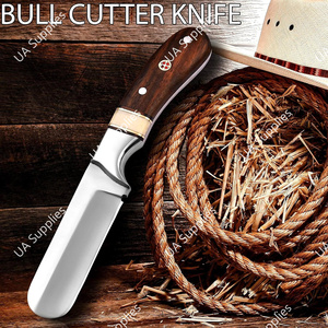 Nouveau design 2026, couteau de camping de type Western Cowboy Bull Cutter, fait main, support OEM/ODM, lame droite ultra-affûtée, avec étui en cuir DIY - Product Image 4