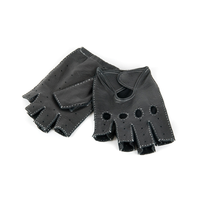 Gants de conduite unisexes en cuir respirant et extensible pour sports de plein air, cyclisme et course, à demi-doigts