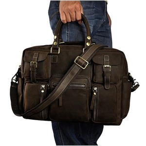 Maletín Bandolera de Cuero Genuino, Duradero y Ligero, de Alta Calidad, Estilo Vintage, para Portátil, Viajes de Negocios - Product Image 3