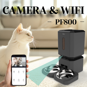 Nhà Máy Giá Đôi Bin Thức Ăn Vật Nuôi Dispenser Tự Động Với Video Bằng Giọng Nói Cho Ăn Và Theo Lịch Trình Hẹn Giờ Cho Mèo Và Chó - Product Image 1