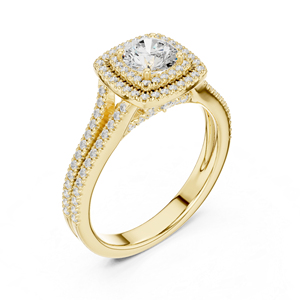 แหวนทองคำขาว 14K ประดับเพชรทรงกลมเพาะเลี้ยงในห้องปฏิบัติการสำหรับผู้หญิง สวมใส่ในงานปาร์ตี้ |   เพชรที่เพิ่งเพาะเลี้ยง - Product Image 5