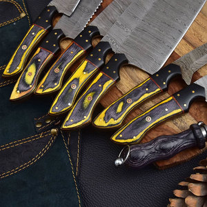 Damascus Steel <b>Kitchen</b> Knife Set Suitable For Cooking Tasks With User Friendly Grip And Stylish Appearance - Product Image 5