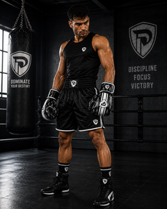 Dumela Custom Wholesale Boxing Gloves Leather <b>Black</b> White Skeleton Pattern High Quality Vertical Style Custom Sizes Training - Product Image 5
