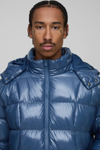 Veste matelassée à capuche surdimensionnée pour homme, en toile respirante, personnalisée OEM, pour l'hiver, fermeture éclair - Product Image 3