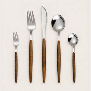 Wholesale Classic Wood Handle Cutlery Set Stainless Steel <b>Flatware</b> for Luxury Restaurants & Home Dining Silverware Set - Product Image 5