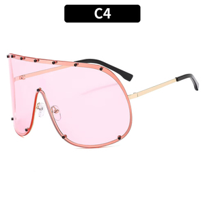 Gafas de Sol Unisex Extra Grandes de Diseño Moderno para Mujer, Estilo Y2K, Color Negro, Lentes de PC con Protección UV400, Diseño de una Pieza, Estilo Punk, Venta al Por Mayor 2025 - Product Image 5