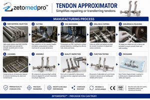 Aproximador de tendones que simplifica la reparación o transferencia de tendones, tamaño general, instrumento quirúrgico ZETOMEDPRO - Product Image 6
