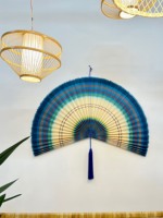 Vietnam handgefertigt extra groß natürlich Bambus Rattan Wandhänger dekorativer Bambus-Klappventilator Heimdekoration Wandhaus