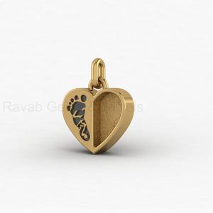 Plata de Ley 925 Sólida, Chapada en Oro de 14K, Dije de Corazón Personalizado con Huellas de Bebé, Engaste de Bisel, Joyería de Resina DIY para Recuerdo - Product Image 1